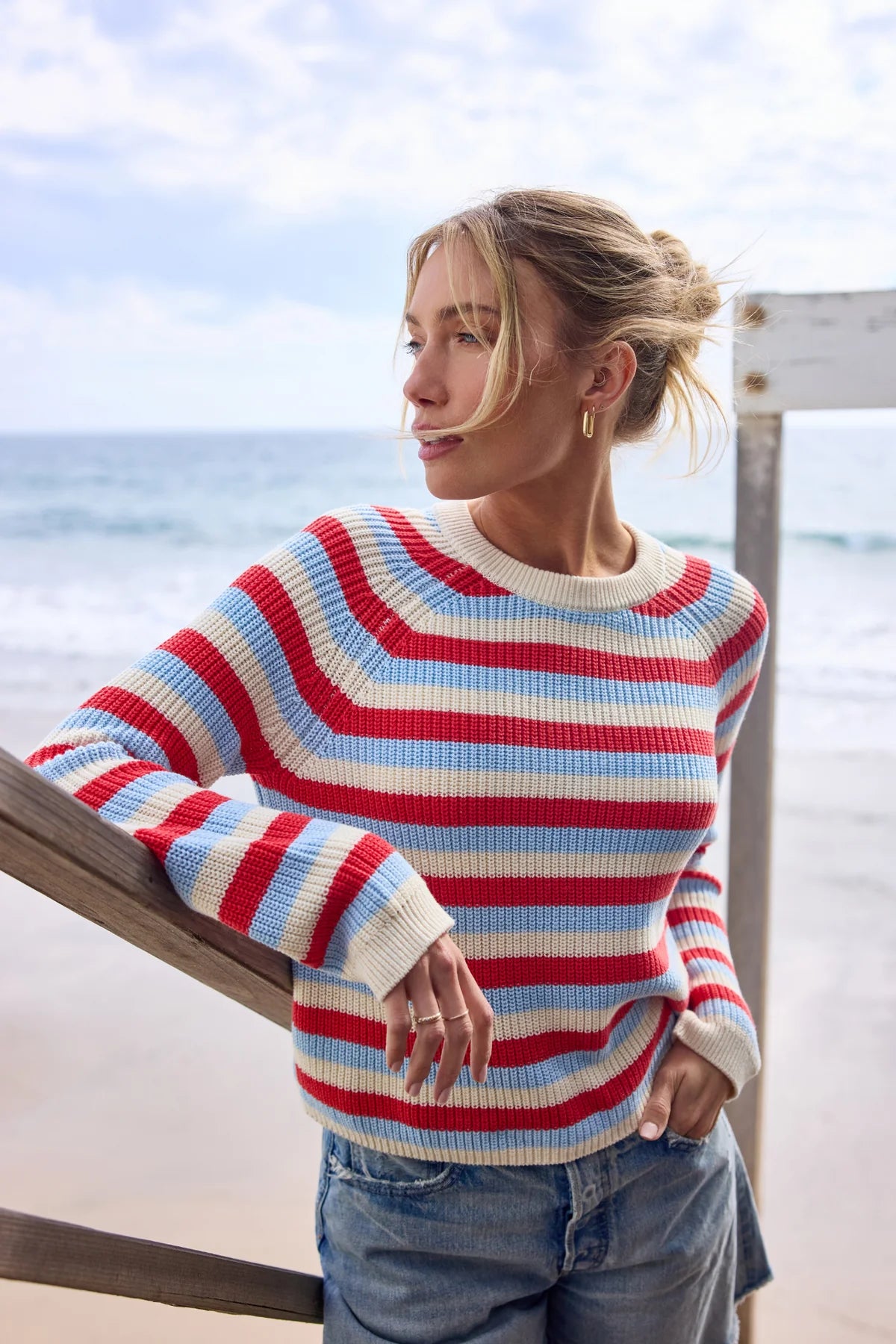 The Alexa Stripe Knit Pullover