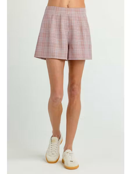 The Foxglove Check Jasper Shorts – Game Day Flat Front Shorts